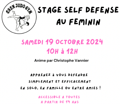 Stage de Jujitsu Feminin Le 19 oct 2024