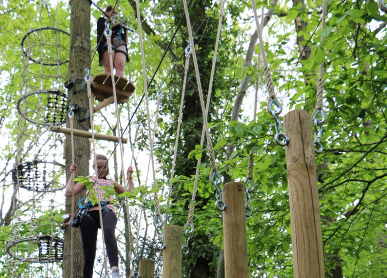 Enfants dans les arbres sur poteaux©Accrofury